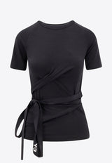Y-3 Short-Sleeved Wrap T-shirt Black JD6002BLACK_Black_36145288