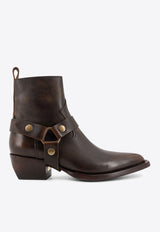 Golden Goose DB Debbie Distressed Leather Ankle Boots Brown GWF00545F00761555390_DARK BROWN BEIGE_33032959