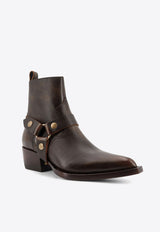 Golden Goose DB Debbie Distressed Leather Ankle Boots Brown GWF00545F00761555390_DARK BROWN BEIGE_33032959