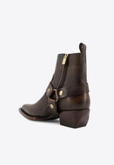 Golden Goose DB Debbie Distressed Leather Ankle Boots Brown GWF00545F00761555390_DARK BROWN BEIGE_33032959