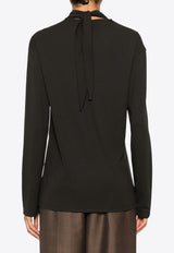 Lemaire Long-Sleeved Foulard Top Brown TO1306LJ1025_BR507