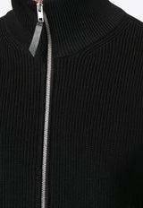 Maison Margiela Ribbed Zip-Up Cardigan Black SI1HA0013S17781_900F