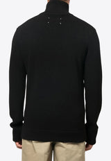Maison Margiela Ribbed Zip-Up Cardigan Black SI1HA0013S17781_900F