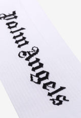 Palm Angels Logo Intarsia Socks White PMRA001C99FAB002_0110