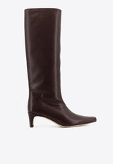 Staud Wally 50 Leather Knee-High Boots Brown F25P1001WLESPR_Brown_35065997
