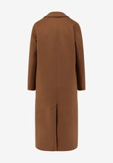 Paltò Elsa Single-Breasted Wool Coat Brown 1PDELSADOU970_Blue_35065991