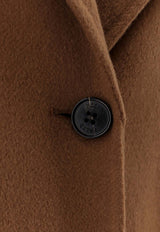 Paltò Elsa Single-Breasted Wool Coat Brown 1PDELSADOU970_Blue_35065991