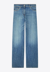 Versace Straight-Leg Boyfriend Jeans Blue