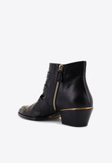 Chloé Susanna 40 Studded Ankle Boots Black CHC16A134750ZY_Black Gold._30004992