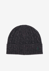 Polo Ralph Lauren Cable Knit Logo Beanie Gray 449959346006_BARCLAY GREY HTHR_29843603