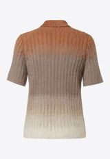 Fendi Mohair Knit Ombre Polo T-shirt Multicolor FZC162AOZUF0XDA_SMOKE_29853492
