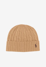 Polo Ralph Lauren Cable Knit Logo Beanie Beige 449959346005_CLASSIC CAMEL_29847560