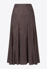 Fendi FF Jacquard Silk Skirt Brown FQ7688AUQGF1T6H_DARK BROWN-25_29850135