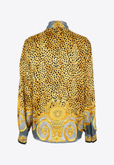 Versace Cheetah Foulard Print Silk Shirt Multicolor 10216371A162625E700_Light Grey+Elephant Grey_30005385