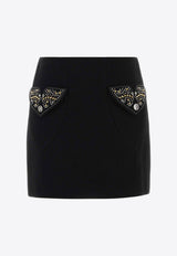 Versace Wool Mini Skirt Black 10217771A127891B000_Black_30005369