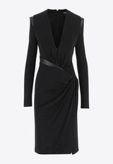 Versace V-neck Crepe Mini Dress Black 10216231A144751B000_Black_30004991