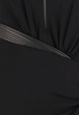 Versace V-neck Crepe Mini Dress Black 10216231A144751B000_Black_30004991