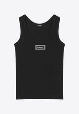 Versace Ribbed Tank Top Black