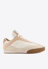 Chloé Kick Leather and Suede Low-Top Sneakers Beige CHC25U07ISL6H1_White_29844575