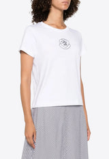 Moncler Embroidered Heart Logo T-shirt White K20938C0000989AJS_00A