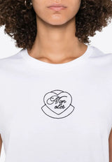 Moncler Embroidered Heart Logo T-shirt White K20938C0000989AJS_00A