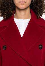 S Max Mara Caban Double-Breasted Wool Short Coat Red 2529086011600CABAN_054