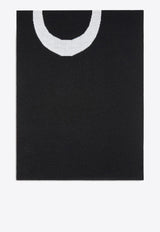 PINKO Logo Knit Wool Scarf Black 105988A2Z5_ZZ2
