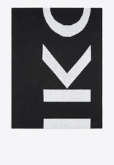 PINKO Logo Knit Wool Scarf Black 105988A2Z5_ZZ2