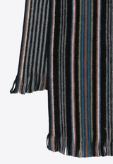 Paul Smith Striped Wool Scarf Black M1A151FT643_79