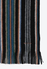 Paul Smith Striped Wool Scarf Black M1A151FT643_79