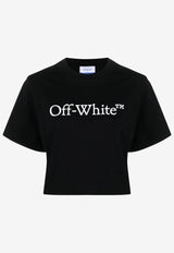 Off-White Logo Bookish Cropped T-shirt Black OWAA090C99JER004_1001