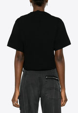 Off-White Logo Bookish Cropped T-shirt Black OWAA090C99JER004_1001