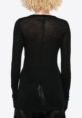 Rick Owens Ribbed Semi-Sheer Top Black RP02E4202RC_09
