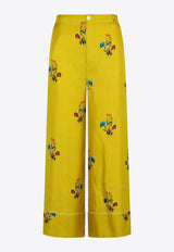 Marni Floral Print Straight-Leg Pants Yellow PAMA0335I0UTSG37_TUV42