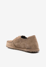 Birkenstock Utti Lace Suede Derby Shoes Taupe 1027274_GRAY TAUPE
