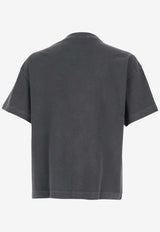 Palm Angels Neck Logo Printed T-shirt Gray PMAA109F25JER009_0703