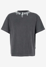 Palm Angels Neck Logo Printed T-shirt Gray PMAA109F25JER009_0703