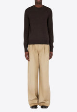 Maison Margiela Wool Crewneck Sweater Brown S50HL0041M13098_144M