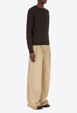 Maison Margiela Wool Crewneck Sweater Brown S50HL0041M13098_144M