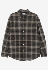 Off-White Spray Arrow Flannel Check Overshirt Gray OMES01AF25FAB002_0710