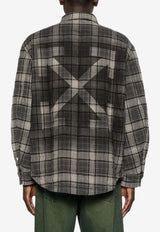 Off-White Spray Arrow Flannel Check Overshirt Gray OMES01AF25FAB002_0710