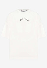 Palm Angels Curved Logo Print T-shirt White PMAA10BF25JER001_0310