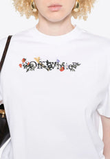 Off-White Bookish Flowers Printed T-shirt White OWAA089F25JER002_0110
