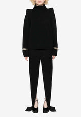 Rick Owens High-Rise Sliced Maxi Skirt Black RO02E4387WD_09