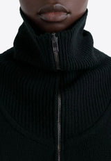 Lemaire Half-Zip Wool Sweater Black TO1422LK1043_BK999