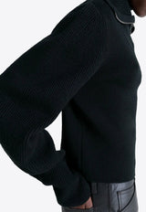 Lemaire Half-Zip Wool Sweater Black TO1422LK1043_BK999
