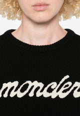 Moncler Wool and Cashmere Logo Sweater Black K20939C00004M4281_999