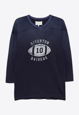 Maison Margiela Football Print Long-Sleeved T-shirt Blue S50GC0719M20129_478