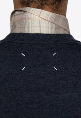 Maison Margiela Wool Crewneck Sweater Navy S50HL0041M13098_511M
