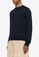 Maison Margiela Wool Crewneck Sweater Navy S50HL0041M13098_511M